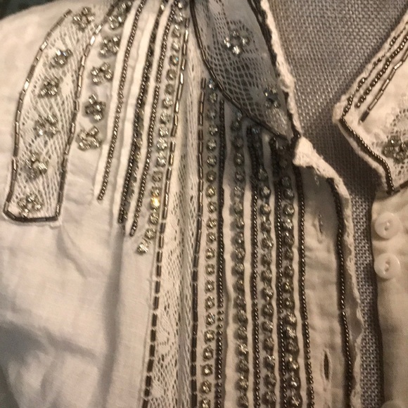 Anthropologie beaded white blouse - Picture 2 of 5